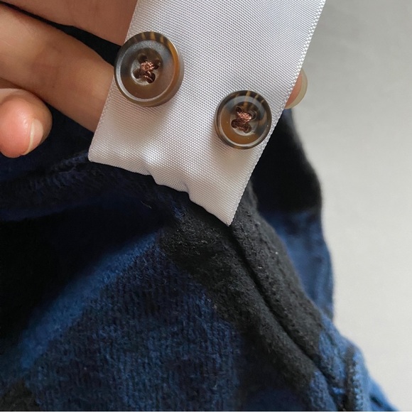 Jachs blue black cotton plaid flannette button up shirt Sz M - Picture 2 of 9